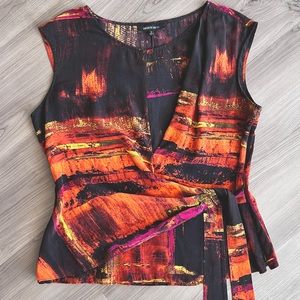 100% Silk Lafayette 148 New York sleeveless top, L